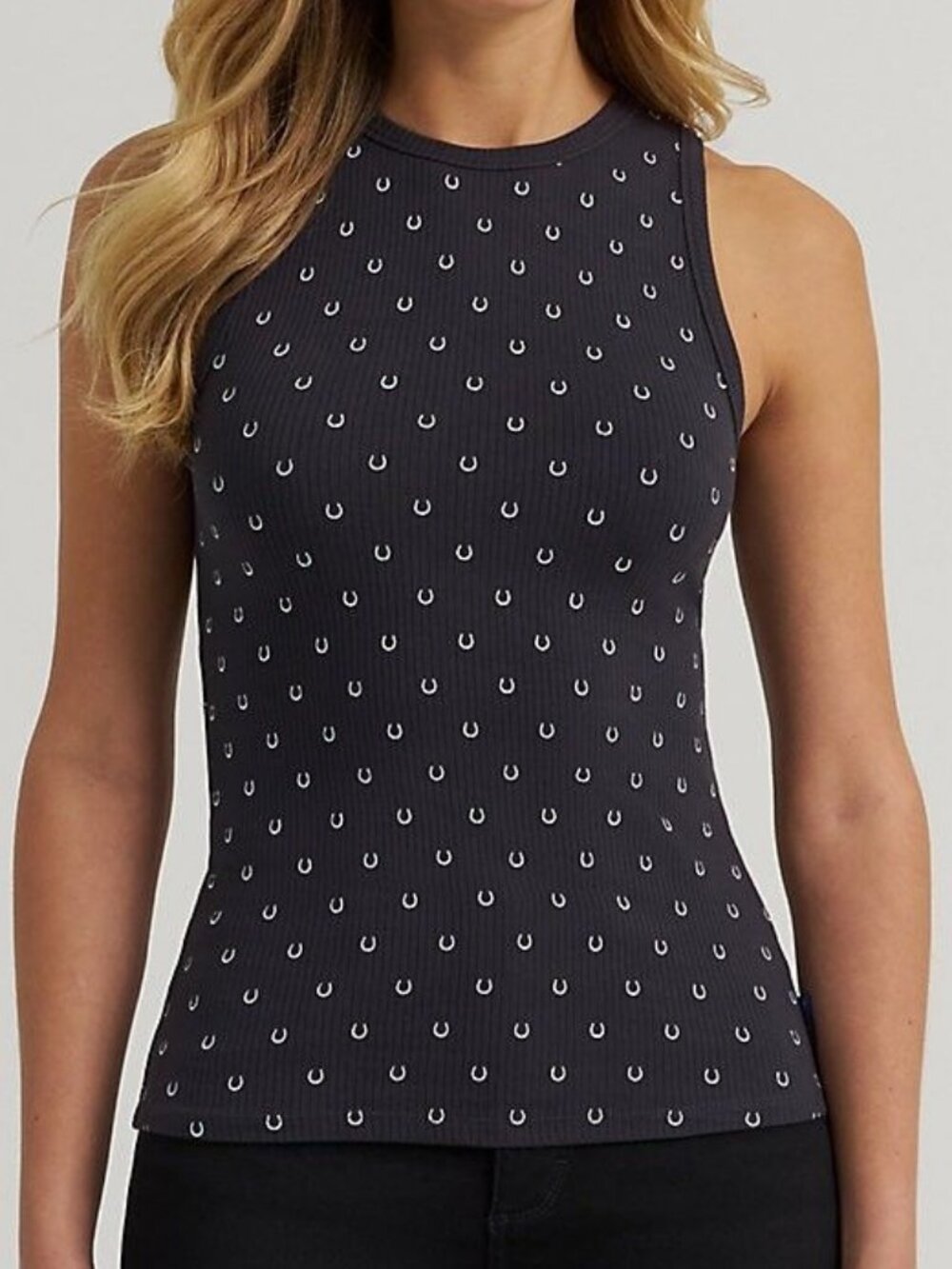 Wrangler Retro Women's Horseshoe Printed Slim Goddess Tank Black 112375060